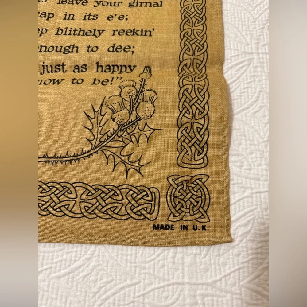 VTG (4) GLEN APPIN, Etc, Linen Cotton Tea Towel SCOTLAND Recipe‎ Whisky Assorted